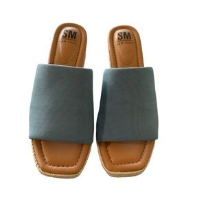 SM New York Women's Teal Slide Sandals